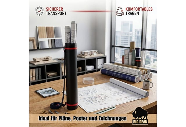 BigDean Posterrolle A0 Schwarz 60 100 Cm Verstellbar Flipchart Köcher Zeichenrolle Zeichenrollenköcher Plakatrolle BigDean Posterrolle A0 Schwarz 60-100 cm verstellbar - Flipchart Köcher - Zeichenrolle - Zeichenrollenköcher - Plakatrolle
