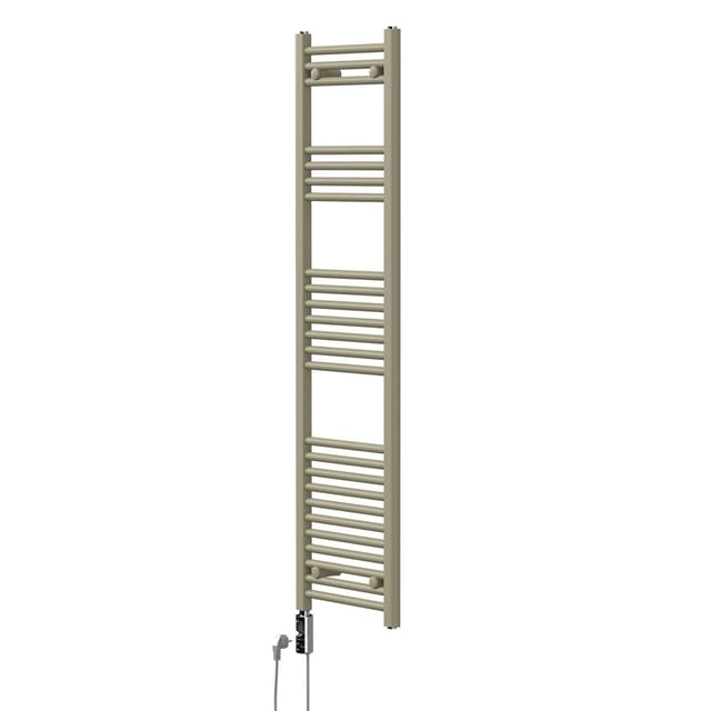 LuxeBath Handtuchheizkörper Elektrisch 600W Beige 400 x 1500 mm Badheizkörper Gerade mit Seitenanschluss