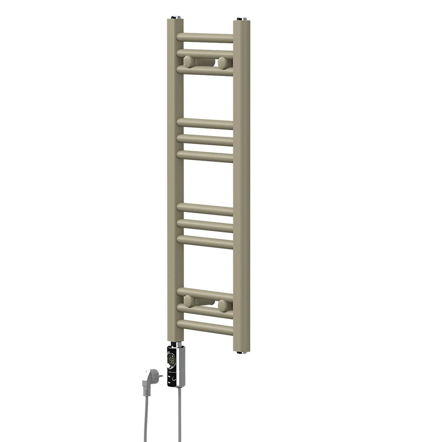 LuxeBath Handtuchheizkörper Elektrisch 300W Beige 300 x 800 mm Badheizkörper Gerade mit Seitenanschluss