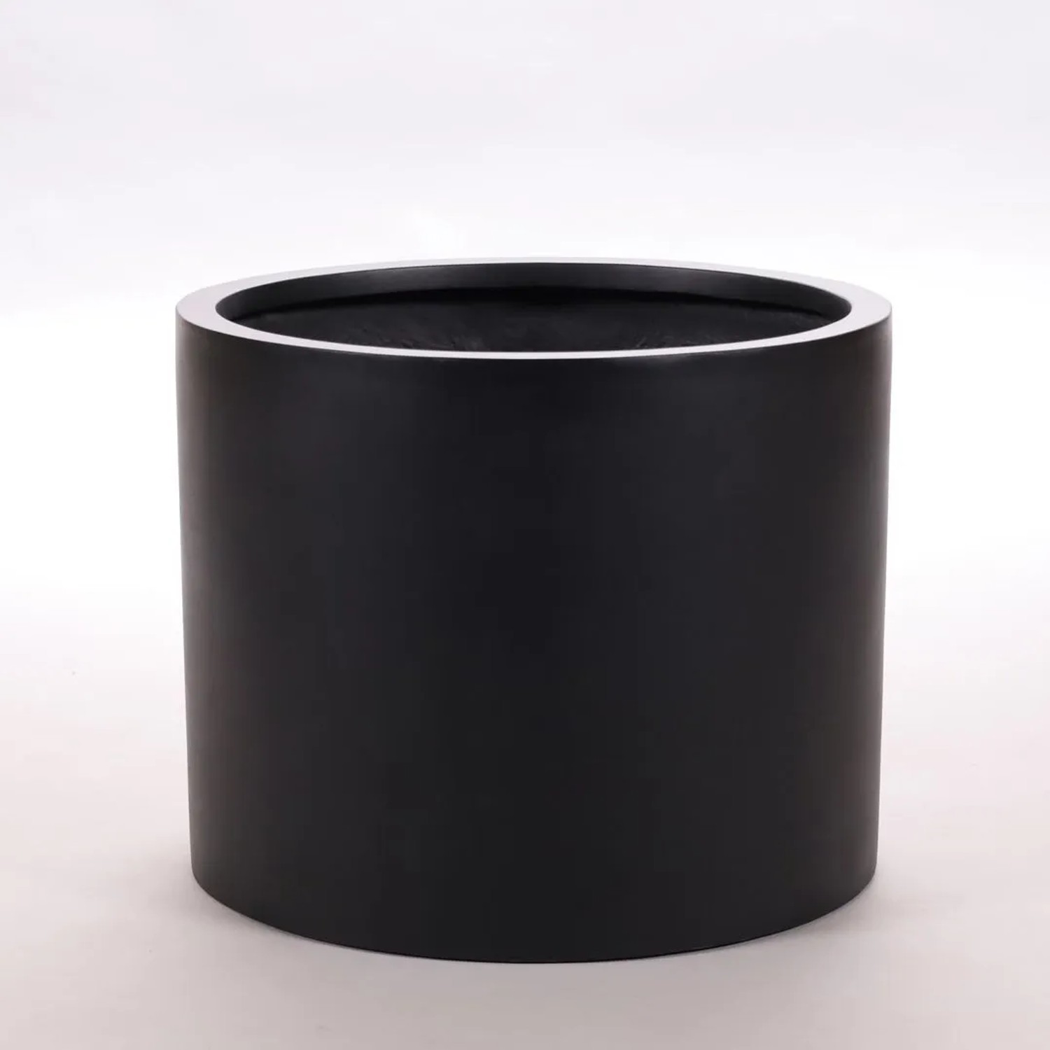 Elegant Einrichten Pflanzkübel Fiberglas Zylindrisch D40xH30cm Schwarz-matt