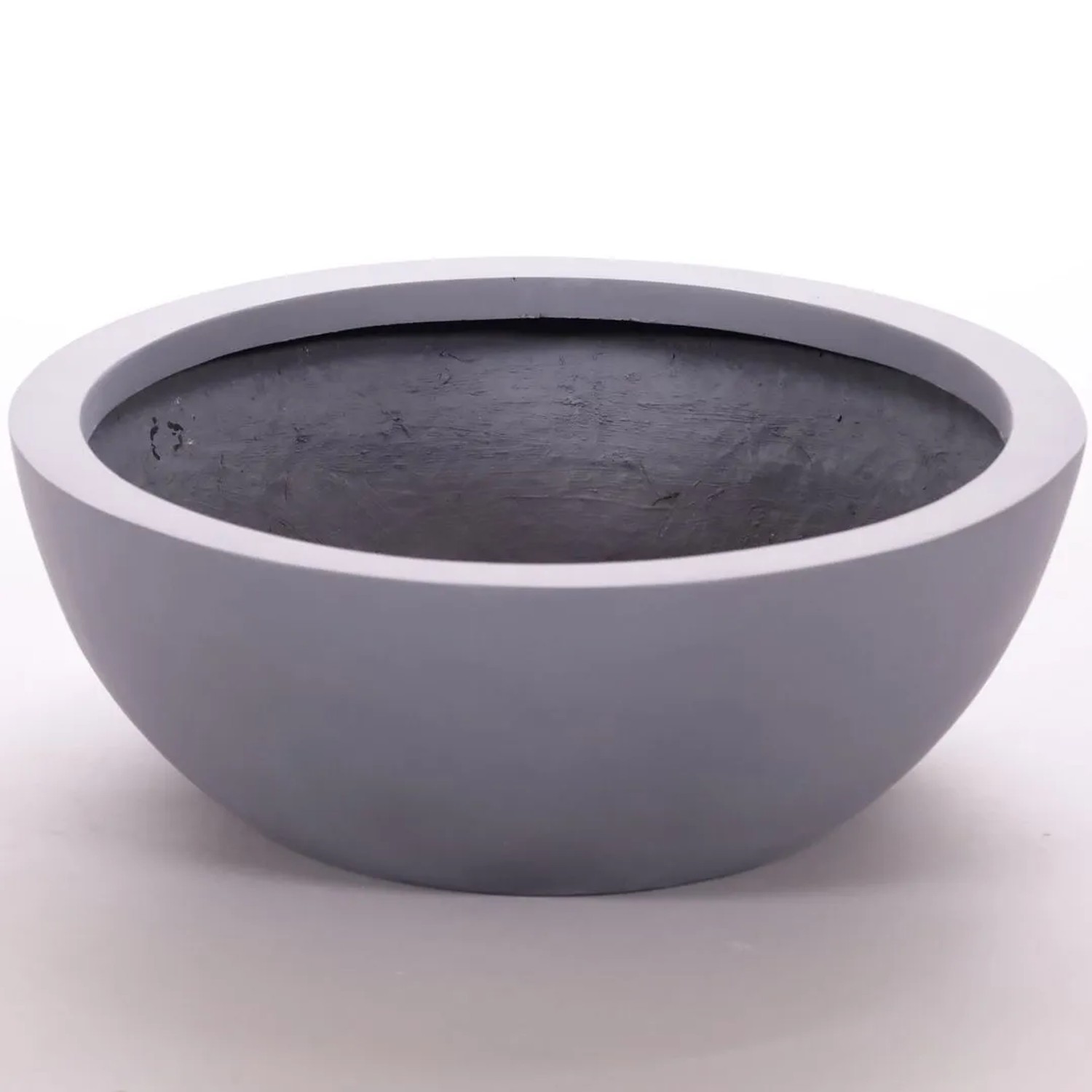 Elegant Einrichten Pflanzkübel Fiberglas Schale-Rund D55xH19cm Grau