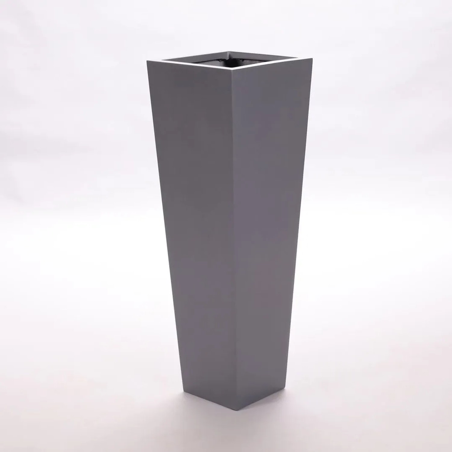 Elegant Einrichten Pflanzkübel Fiberglas Säule konisch 30x30x90cm Anthrazit-Metallic
