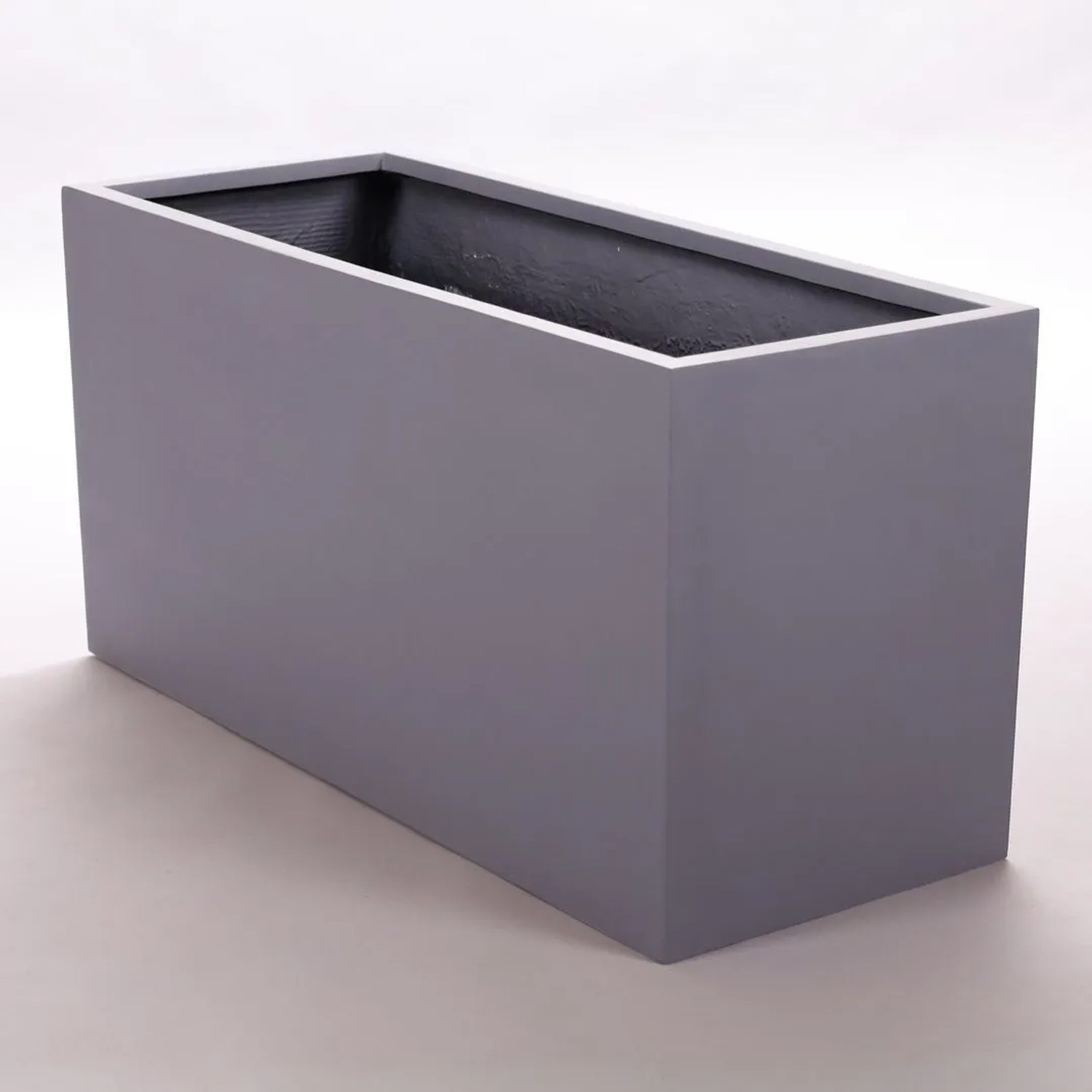 Elegant Einrichten Pflanzkübel Fiberglas Rechteckig 60x25x30cm Grau