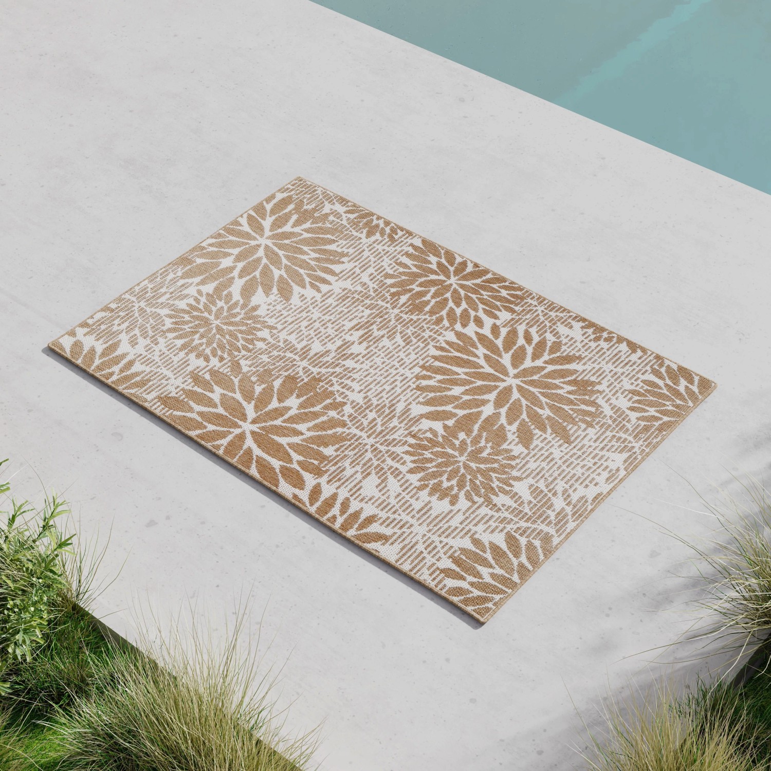 Bessagi Garden Outdoorteppich Noura Beige/Weiß ca. 120x170 cm