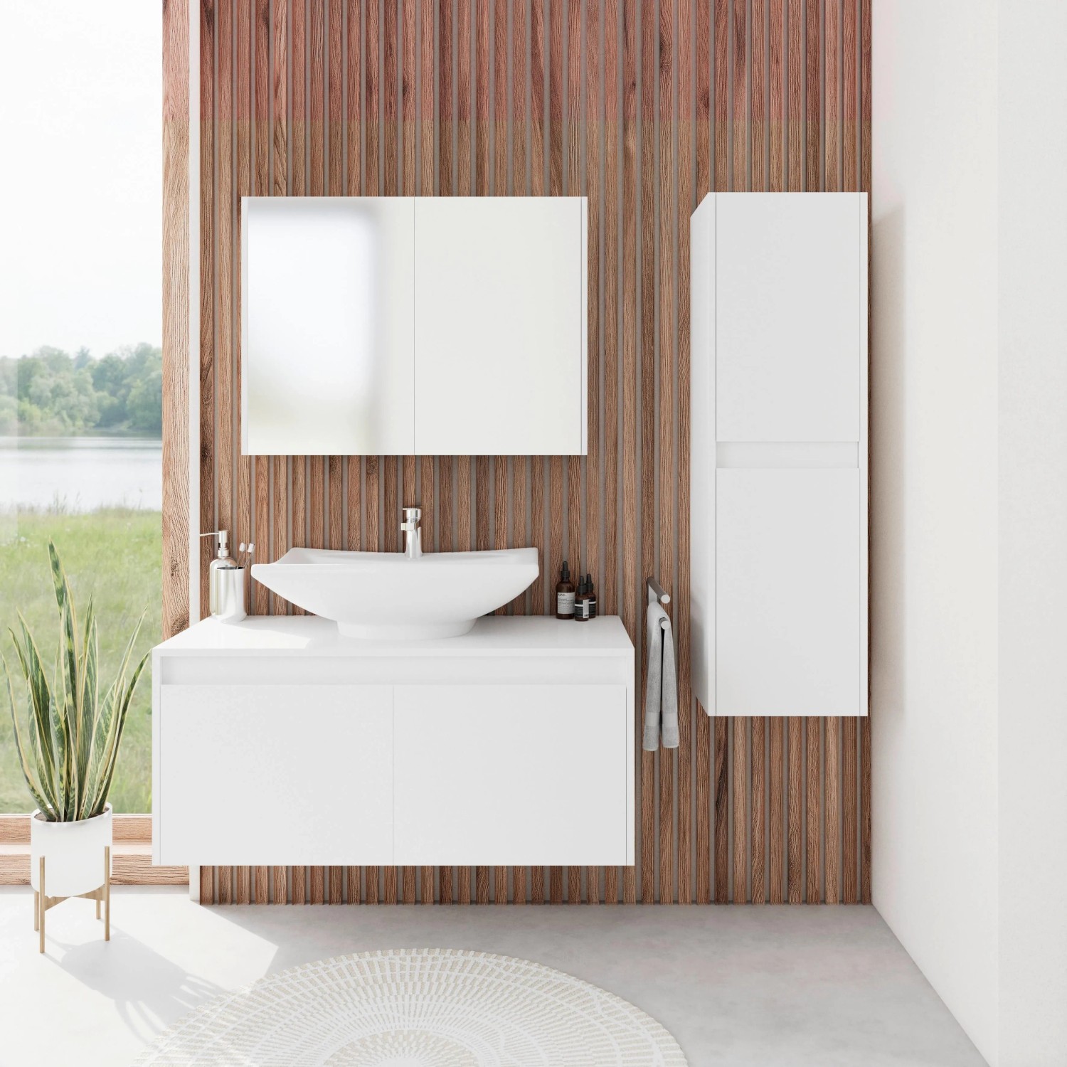 Bessagi Home Badezimmer Martina Weiß 4-teilig