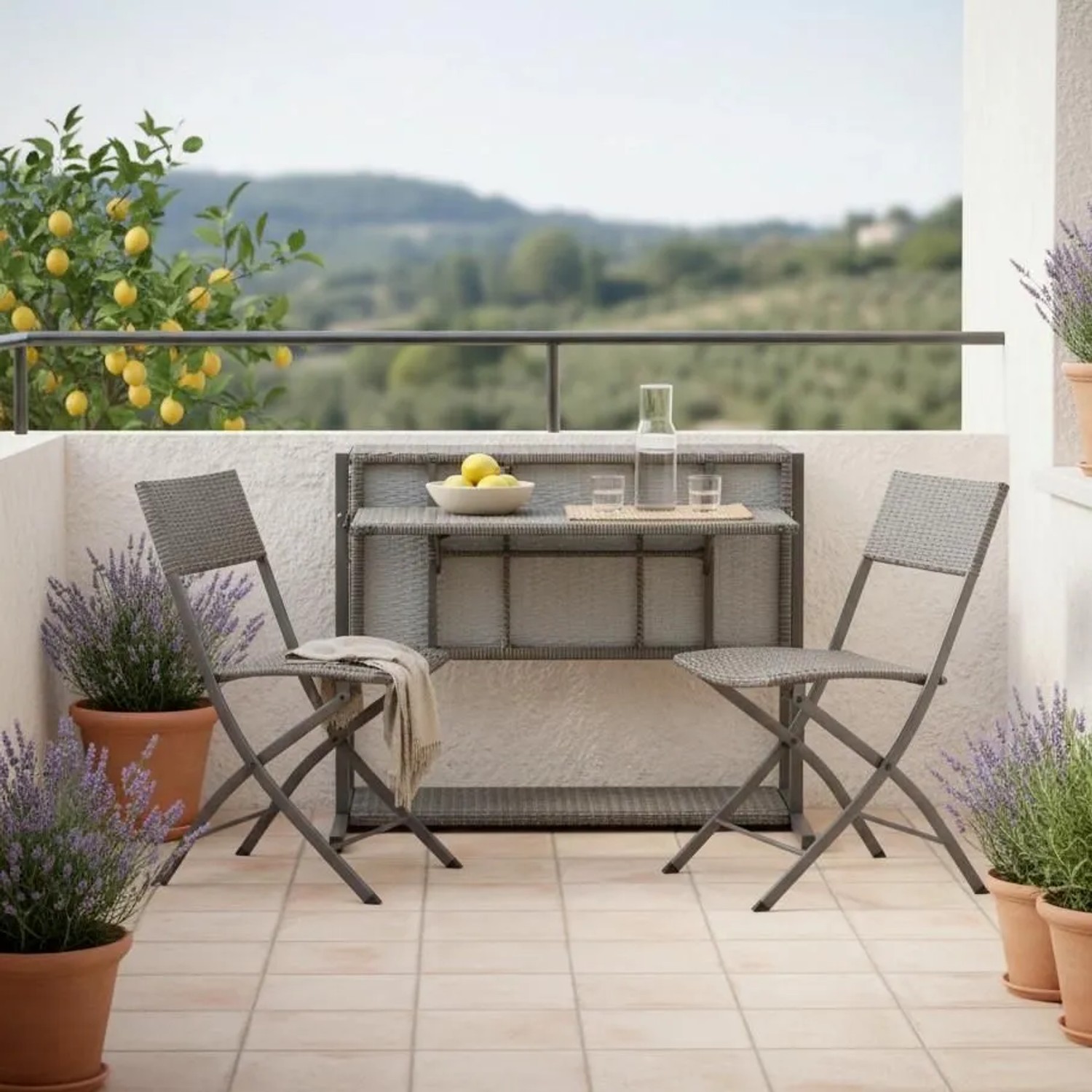 Bessagi Garden Loungeset Mario Grau Metall/Kunststoff Modular