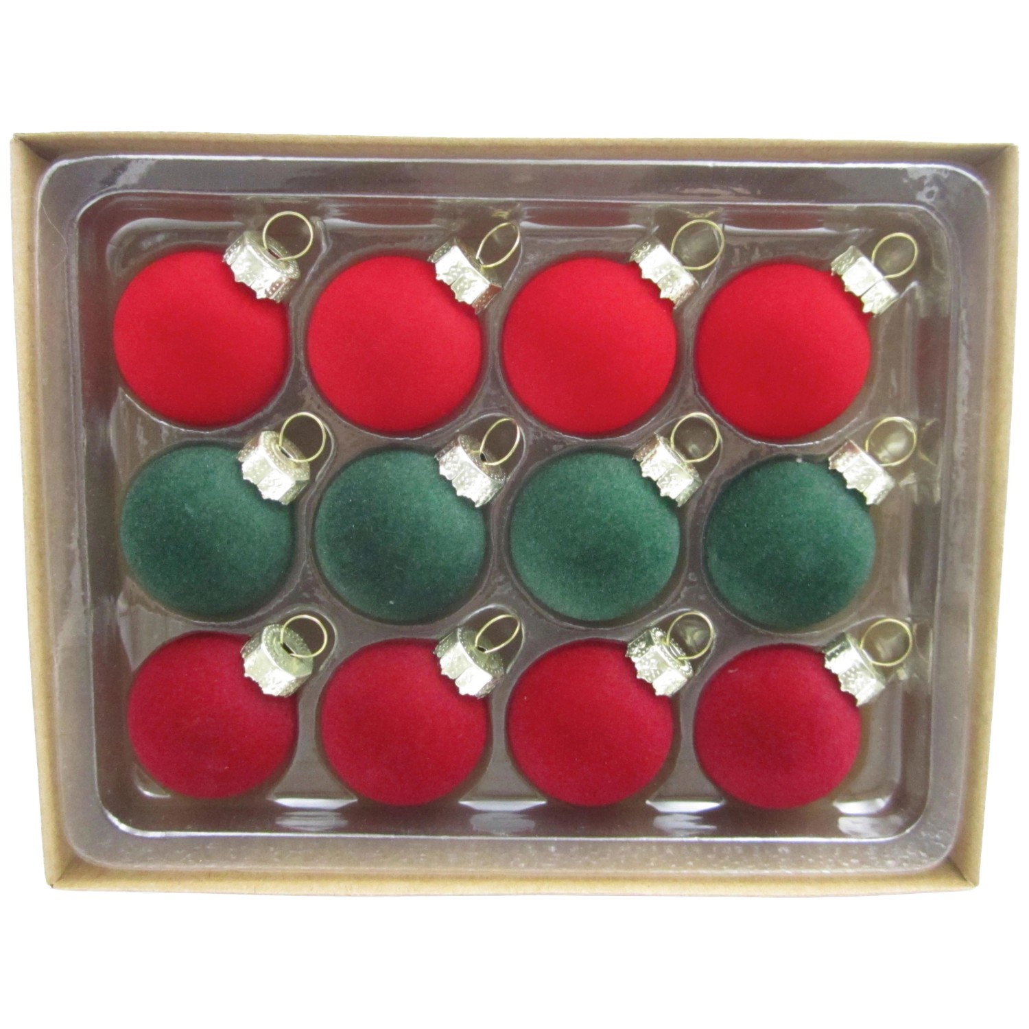 Mömax Christbaumkugel-Set Oscar Rot/Dunkelgrün, 12-teilig
