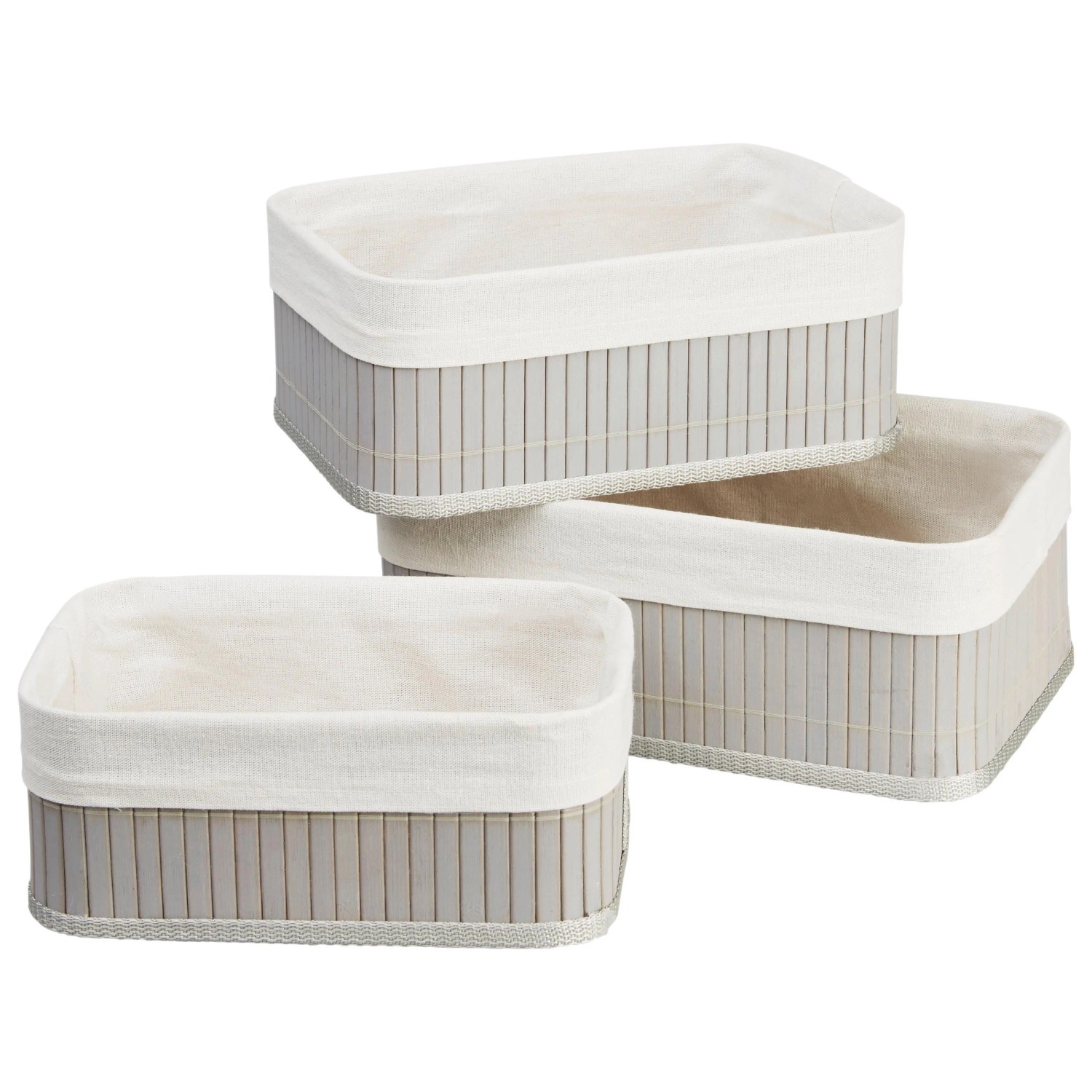 Zandiara Korbset Bamboo Grau, 3er Set