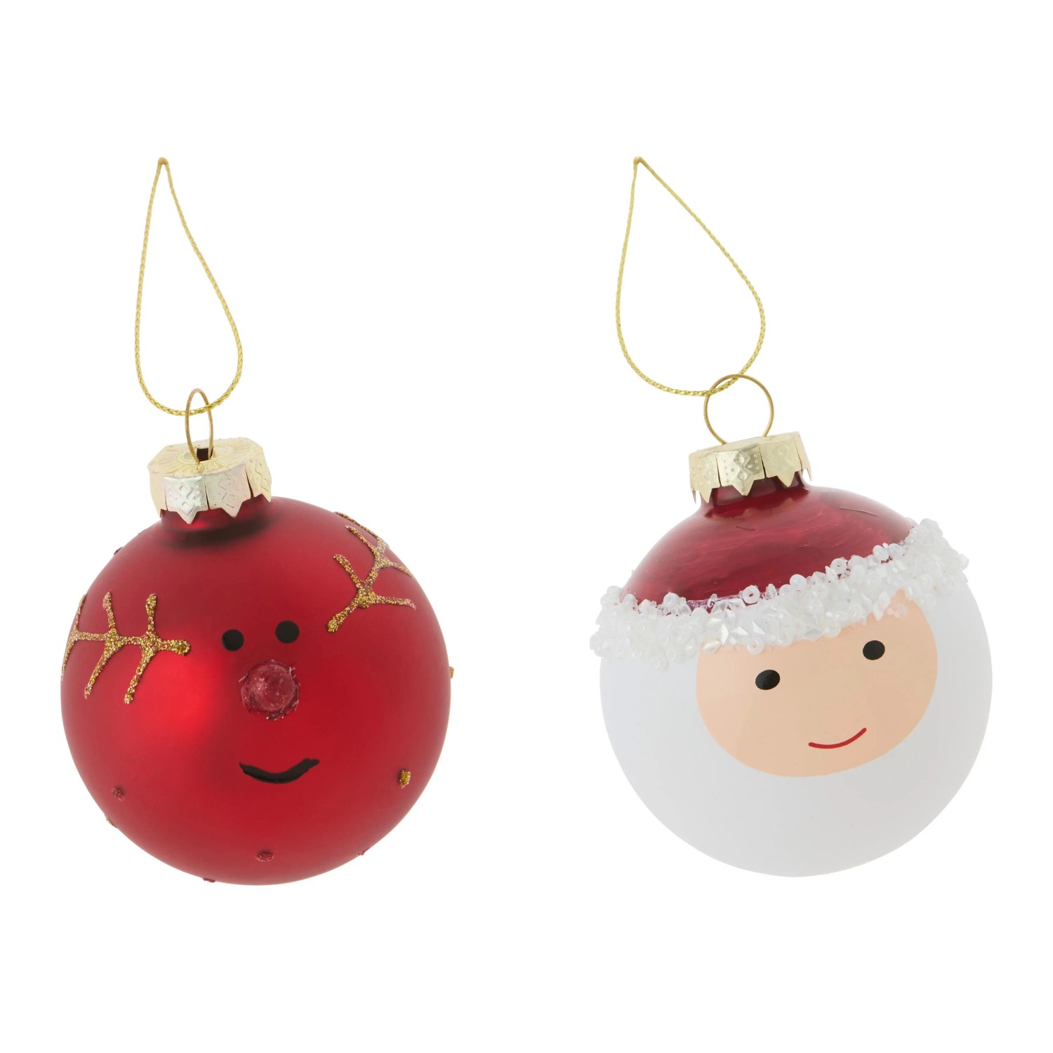 Mömax Christbaumanhänger Figures Weiß/Dunkelrot 2-teilig