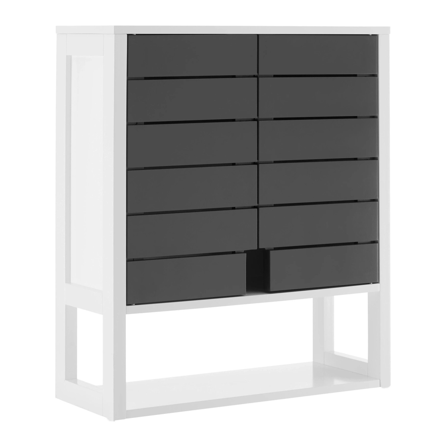 Bessagi Home Hängeschrank Tia Grau/Weiß ca. 60x70x23 cm
