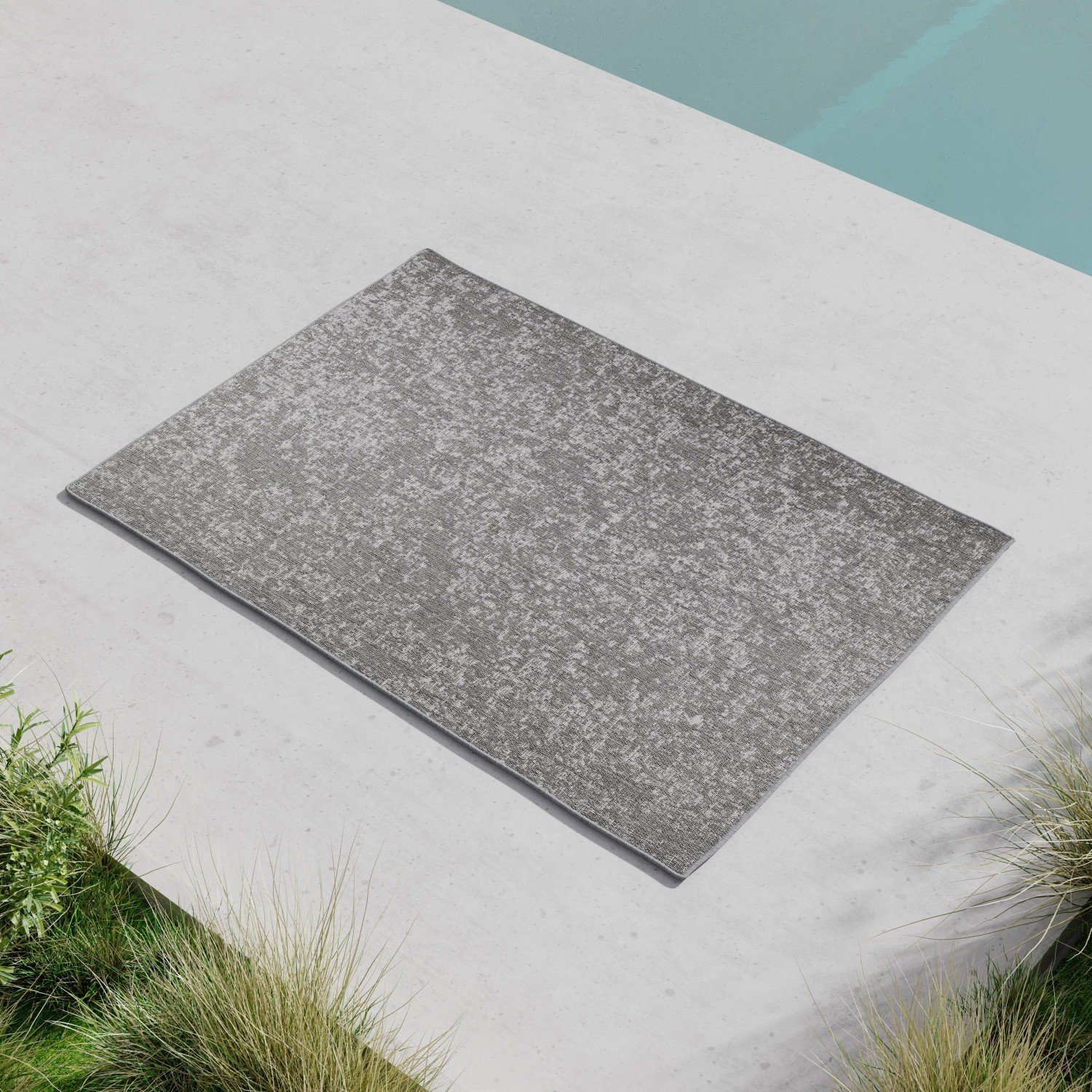 Bessagi Garden Outdoorteppich Viento Grau/Weiß ca. 160x230 cm