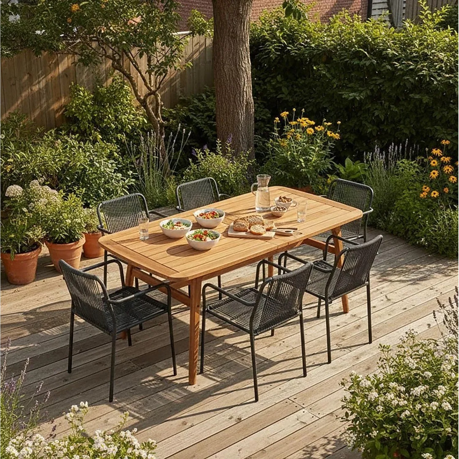 Bessagi Garden Gartensessel-Set Nardo 2-er Dunkelgrau aus Textil/Metall