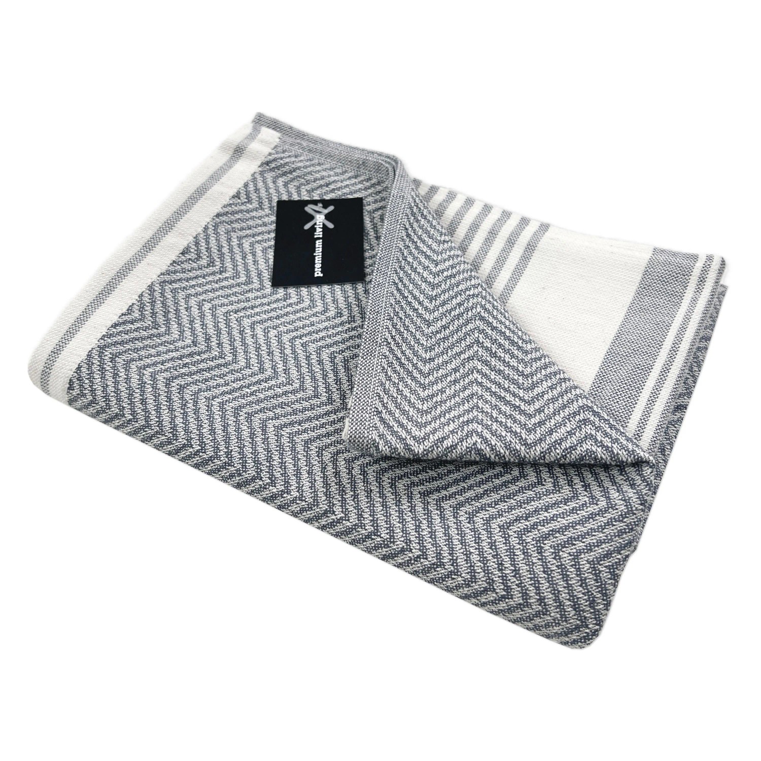 Premium Living Geschirrtuch-Set Milo Hellgrau 2-teilig