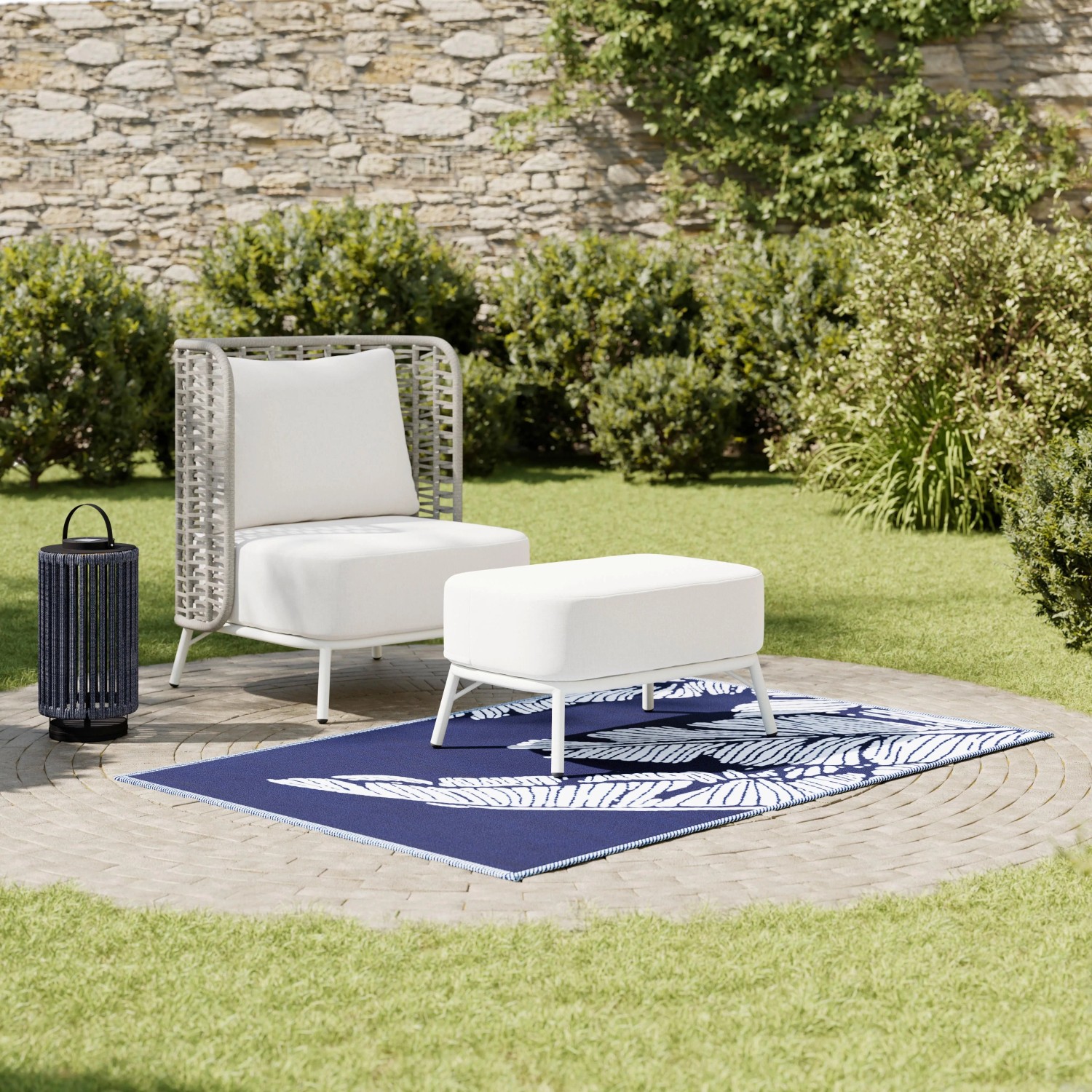 Bessagi Garden Outdoorteppich Flavia Blau ca. 120x180 cm