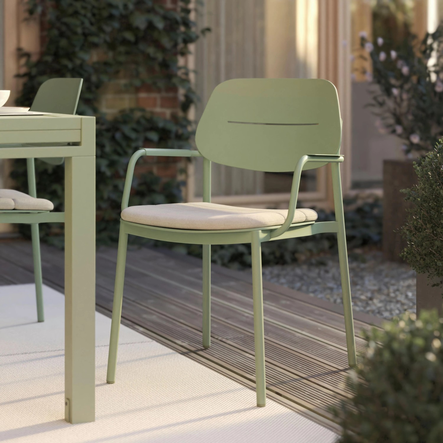Mömax Gartenstuhl Verde Hellgrün/Salbeigrün Aluminium