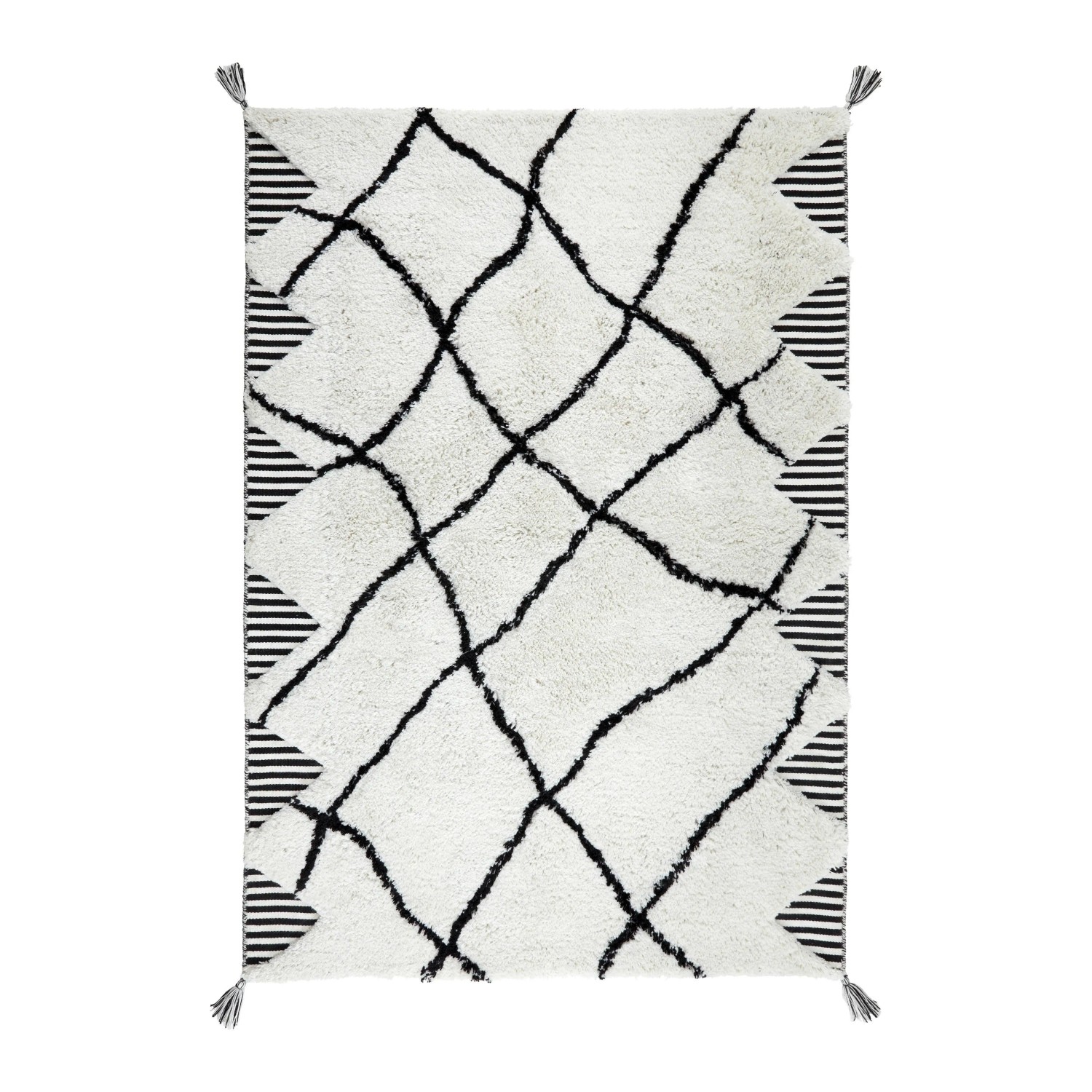 Bessagi Home Webteppich Eliano in Schwarz/Beige ca. 160x230cm