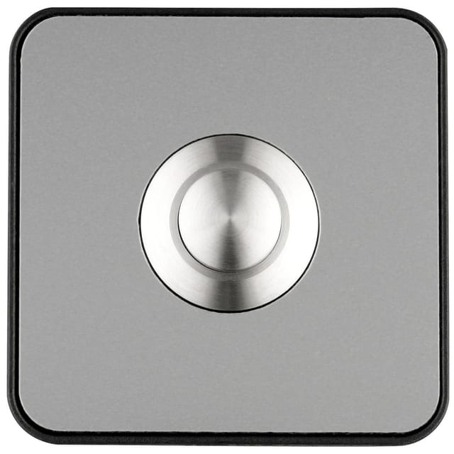 64181 Klingel Edelstahl-Optik, Schwarz - Grothe