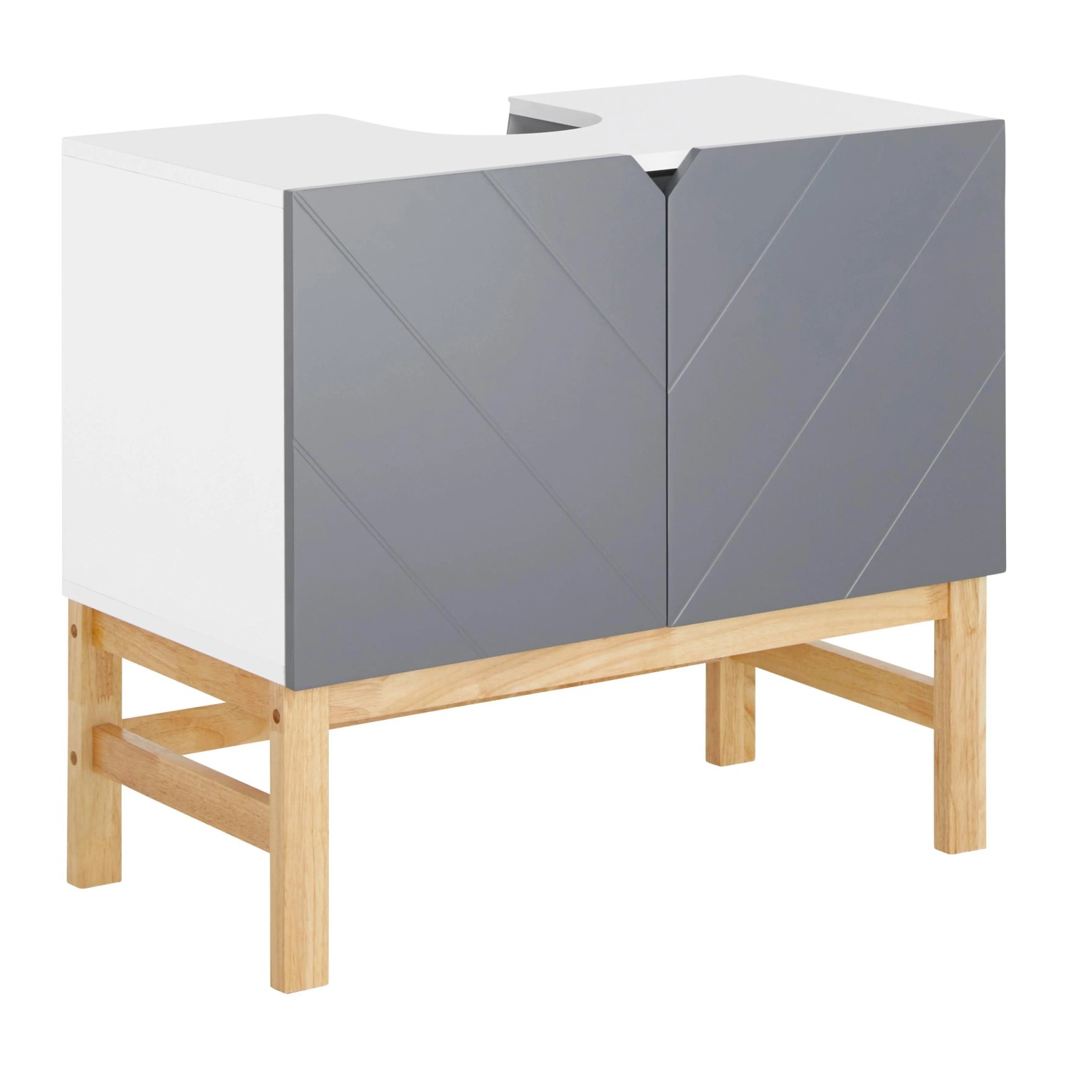 Bessagi Home Waschbeckenunterschrank Rocco Grau ca. 70x65x40 cm