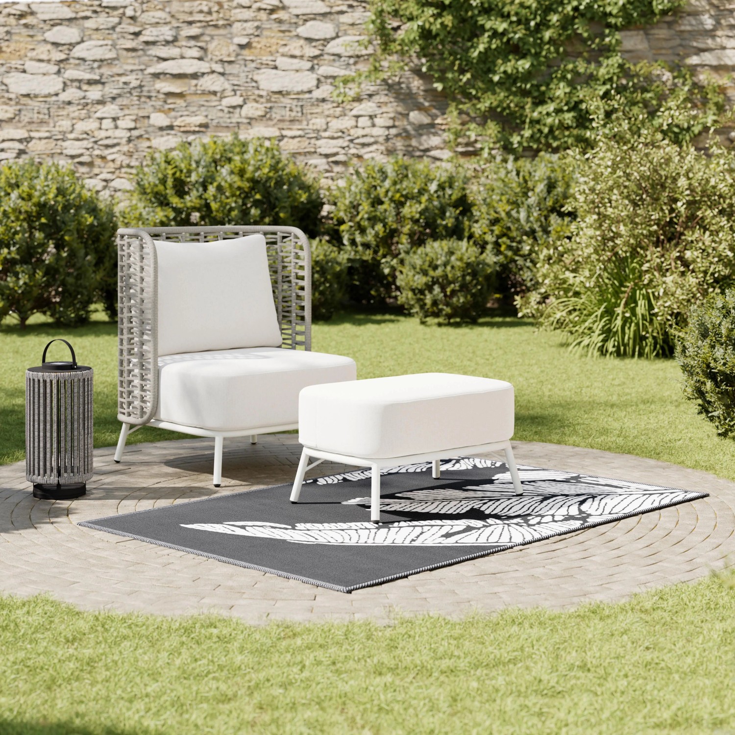 Bessagi Garden Outdoorteppich Flavia Schwarz ca. 120x180 cm