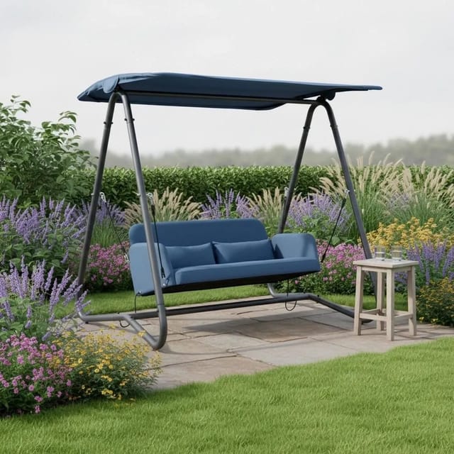 Bessagi Garden Hollywoodschaukel Ilva Blu Blau Outdoorstoff/Metall