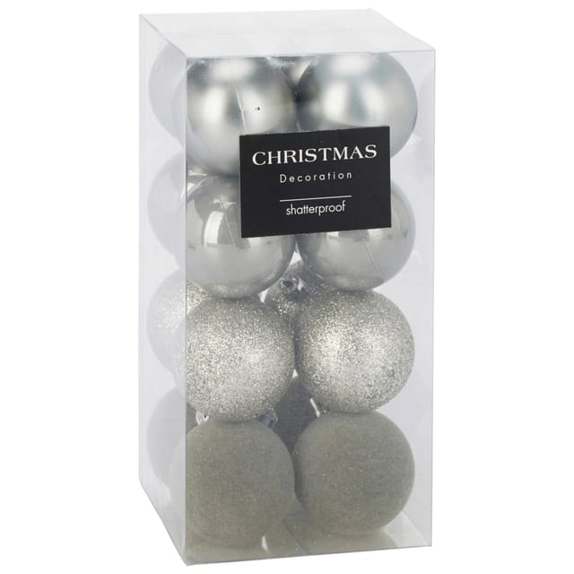 Mömax Christbaumkugel-Set Romy Silberfarben 16-teilig