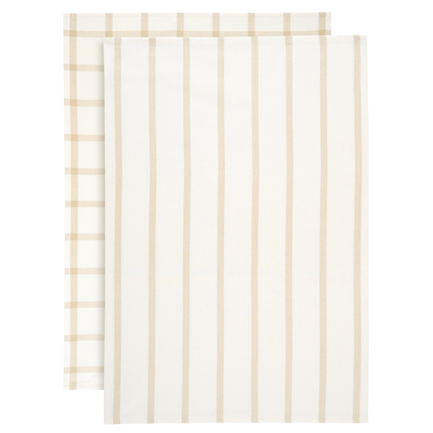 Mömax Geschirrtuch-Set Emma Weiß/Beige, 2-teilig