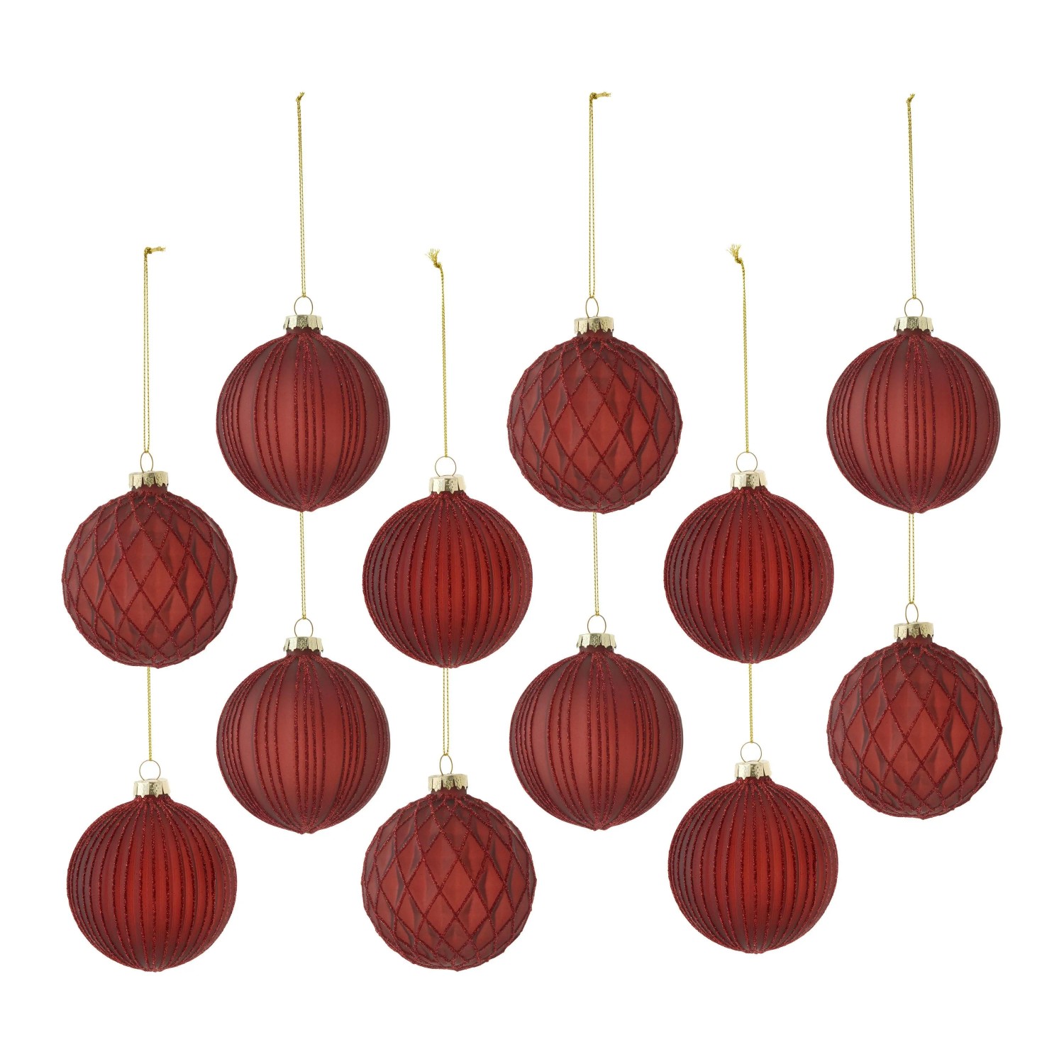 Mömax Christbaumkugel-Set Miracle Dunkelrot 12-teilig