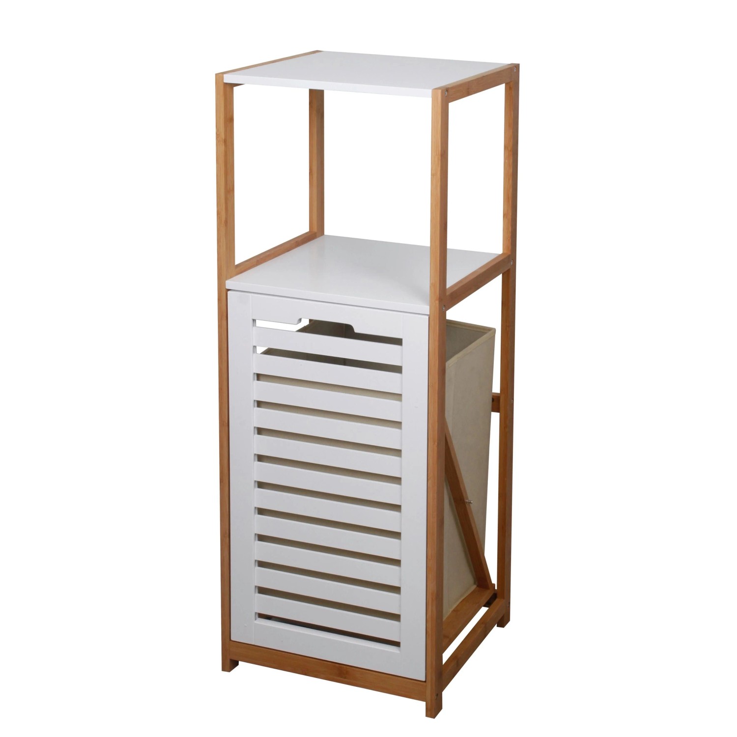 ecoTree Badezimmerregal in Beige/Weiß/Natur