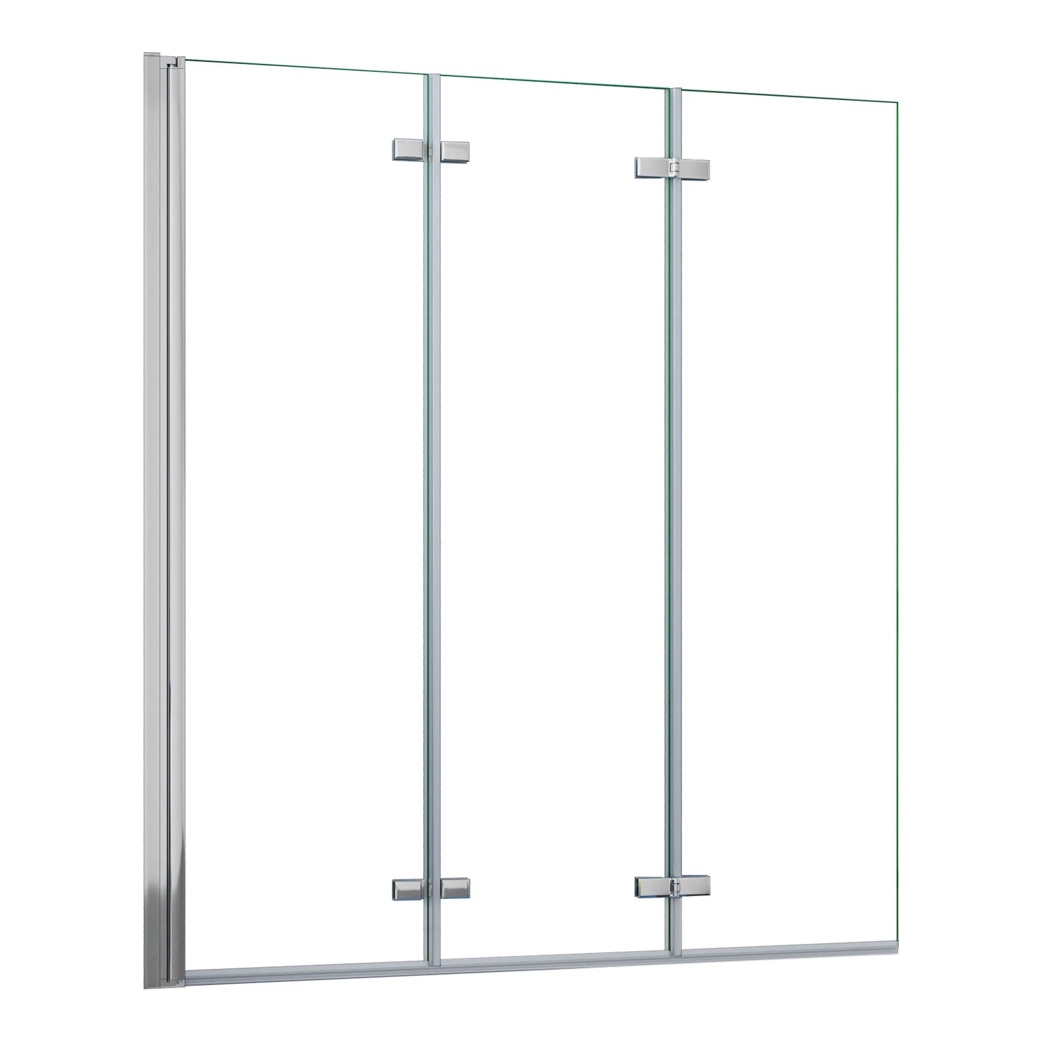 AICA 120x140cm Badewanneaufsatz 3-tlg. Faltwand Duschwand 6mm ESG Nanoglas Duschabtrennung
