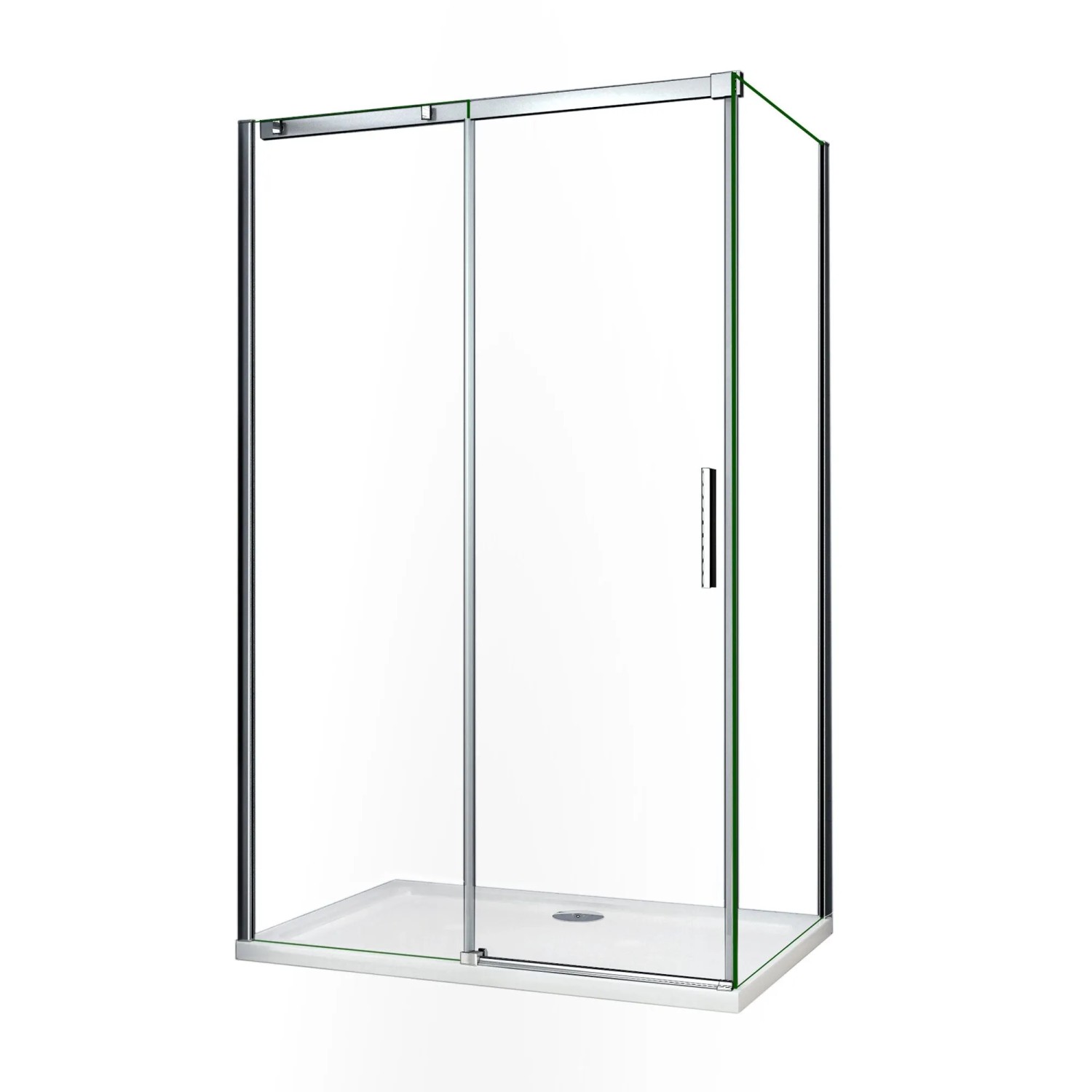 AICA Bestseller Eckdusche Schiebetür mit Seitenwand 110 x 80 x H 195 cm 6mm ESG‑Sicherheitsglas Duschkabine Duschabtrennung Duschwand