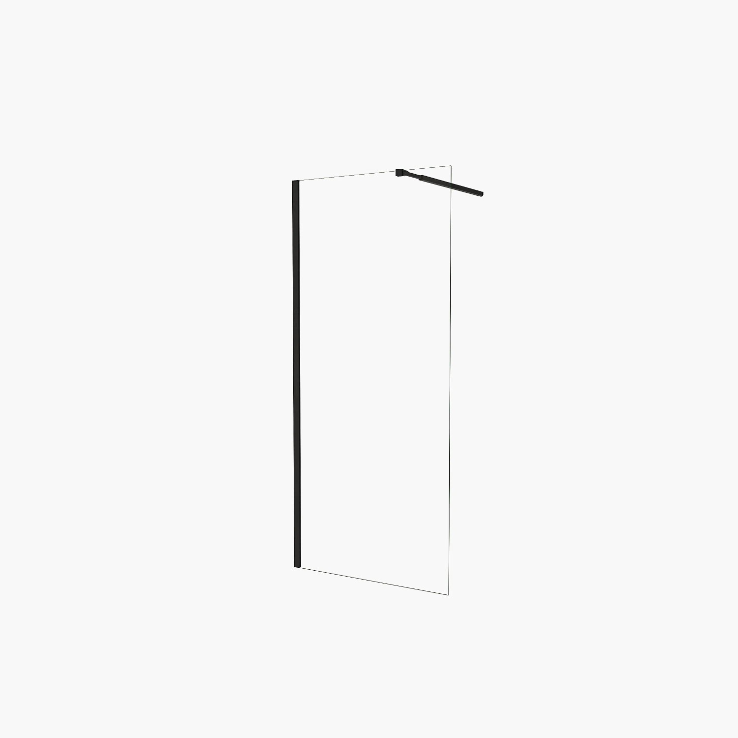 Duschparadies Walk In Duschen 85 x 195cm Walkin Duschwand 6mm Nano Glas Dusche Mit Stabilisierungsstange Schwarz