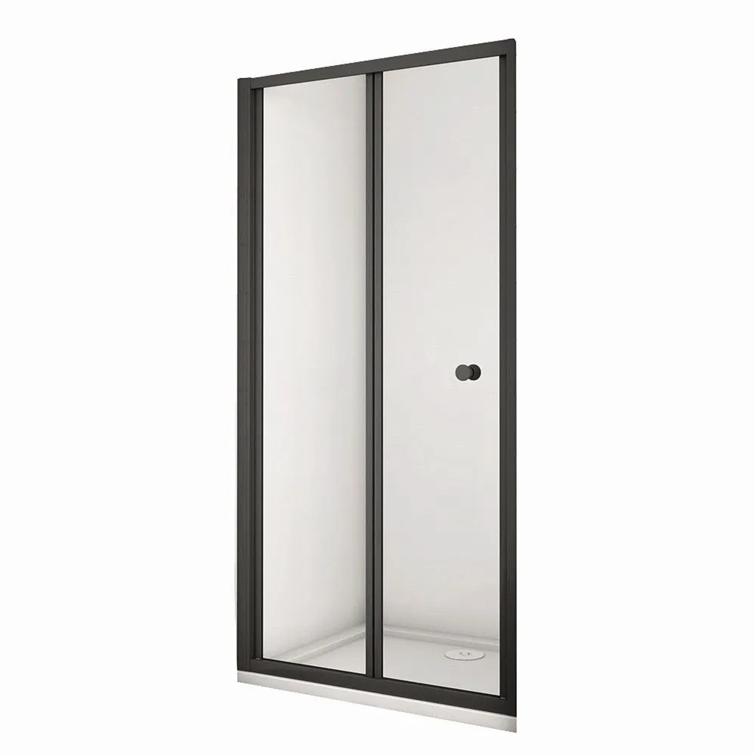 Duschparadies 100 x 195cm Duschtür Falttür Nischentür Walkin Glas Duschetür 5mm Nano Glas Dusche Schwarz