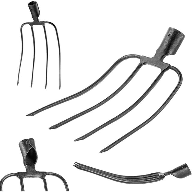 Heugabel ohne Stiel, aus Stahl, Mistgabel, Mistforke, Grabgabel, 4 Zinken - Kadax
