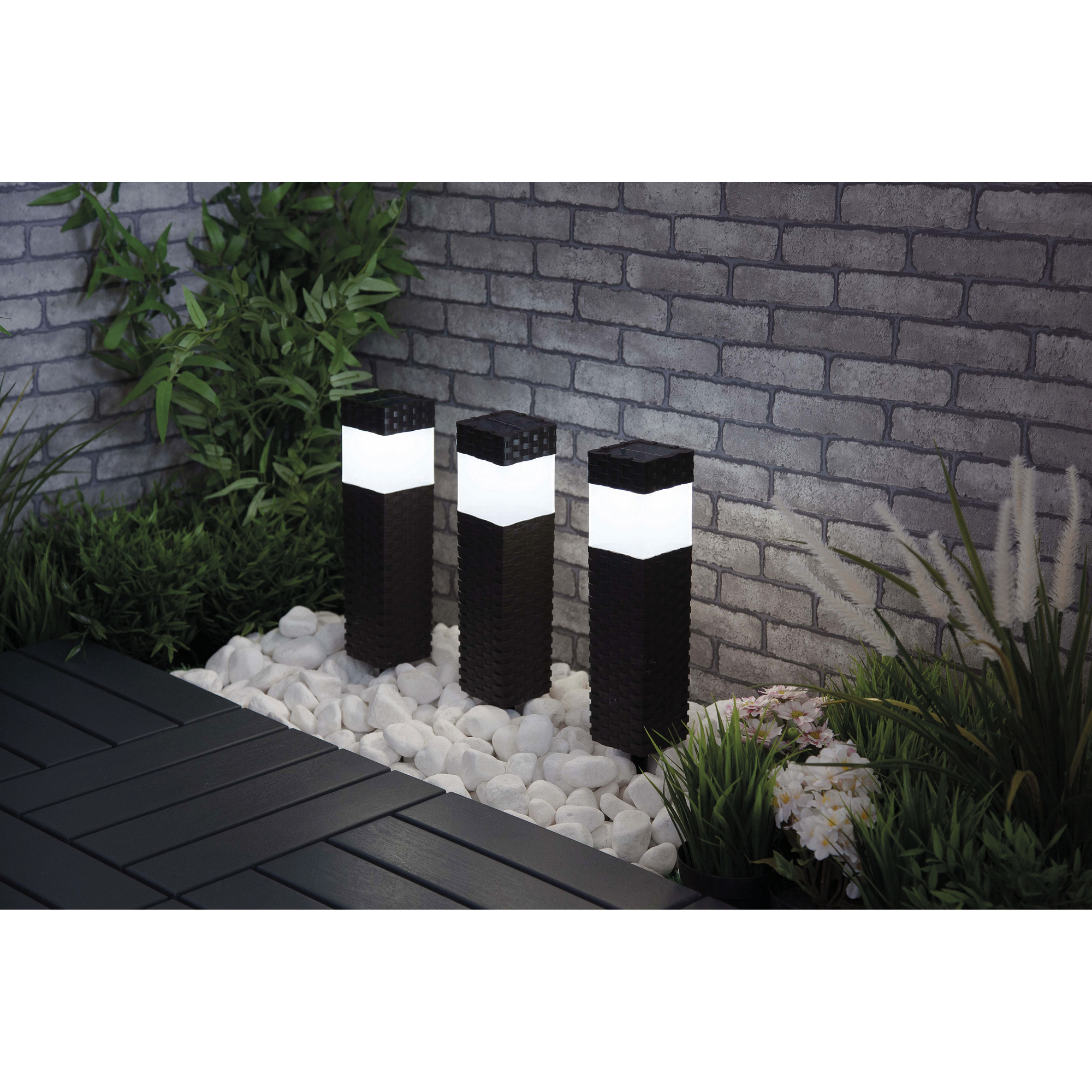 toom Solar-Spießlampenset 5 lm neutralweiß IP 44 7,2 x 38 cm 3 Stück Bild 2