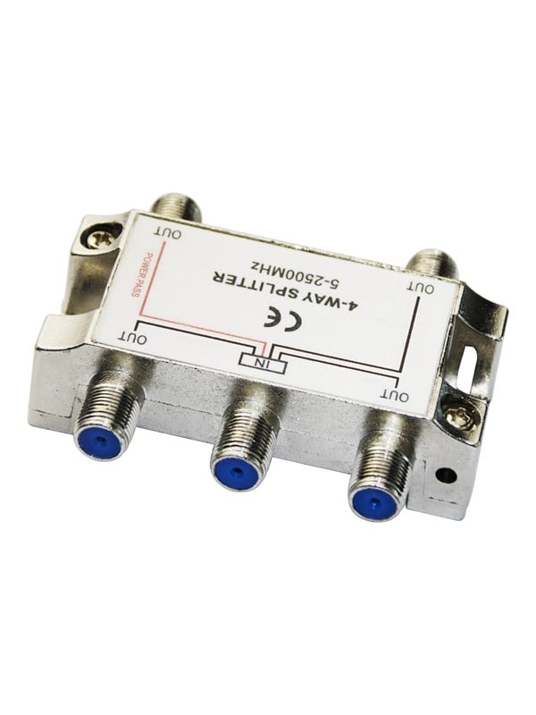 Deltaco - splitter - 4-way F-connectors DC pass Class A
