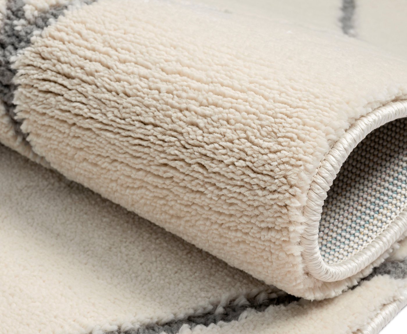 Myflair Möbel & Accessoires Hochflor-Teppich Moroccan Design, LAGERRÄUMUNG, rechteckig, Höhe: 24 mm, modern, marokkanisches Design, Rauten Muster, weich, mit Fransen Bild 2