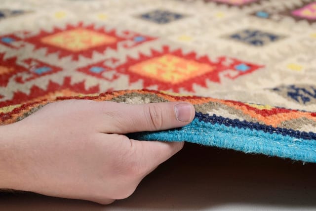 THEKO Wollteppich Kelim Royal 2, Handwebteppich, rechteckig, Höhe: 5 mm, Flachgewebe, reine Wolle, handgewebt, mit Fransen, Wohnzimmer