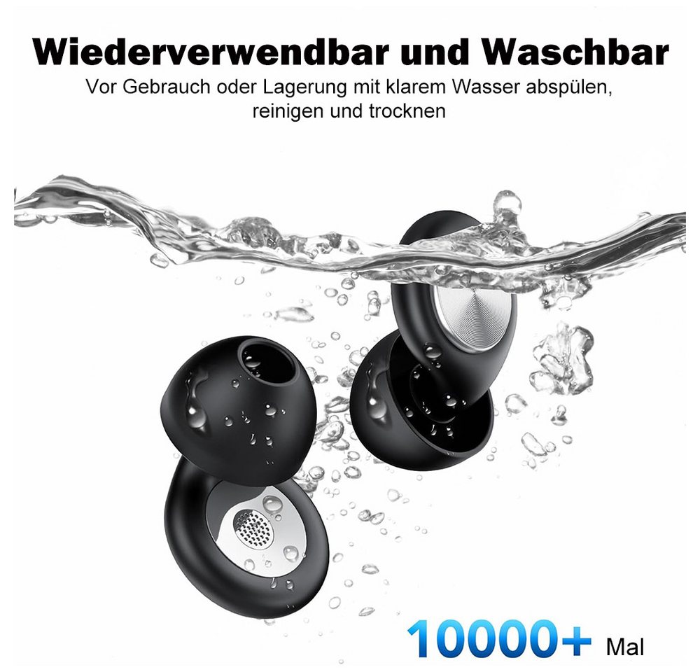 AFKSMILE Gehörschutzstöpsel Ohrstöpsel zum Schlafen, 45dB Ohrstöpsel mit Geräuschunterdrückung, Weich Bequem für Schlafen, Reisen, Konzentration, Flugzeug, Konzerte Bild 5