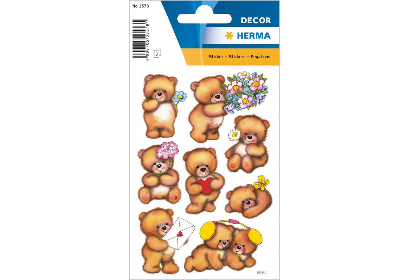 HERMA Sticker Herma Sticker DECOR Tiere Teddies 3 Bl