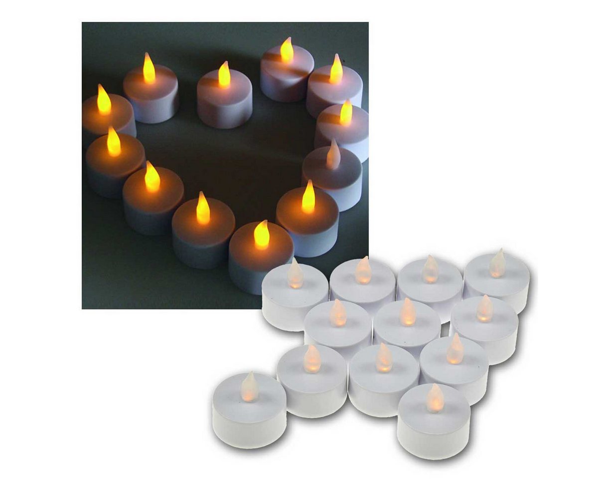 ChiliTec LED-Kerze 12er Set LED Teelichter, flackernde Kerzen elektri, warmweiß