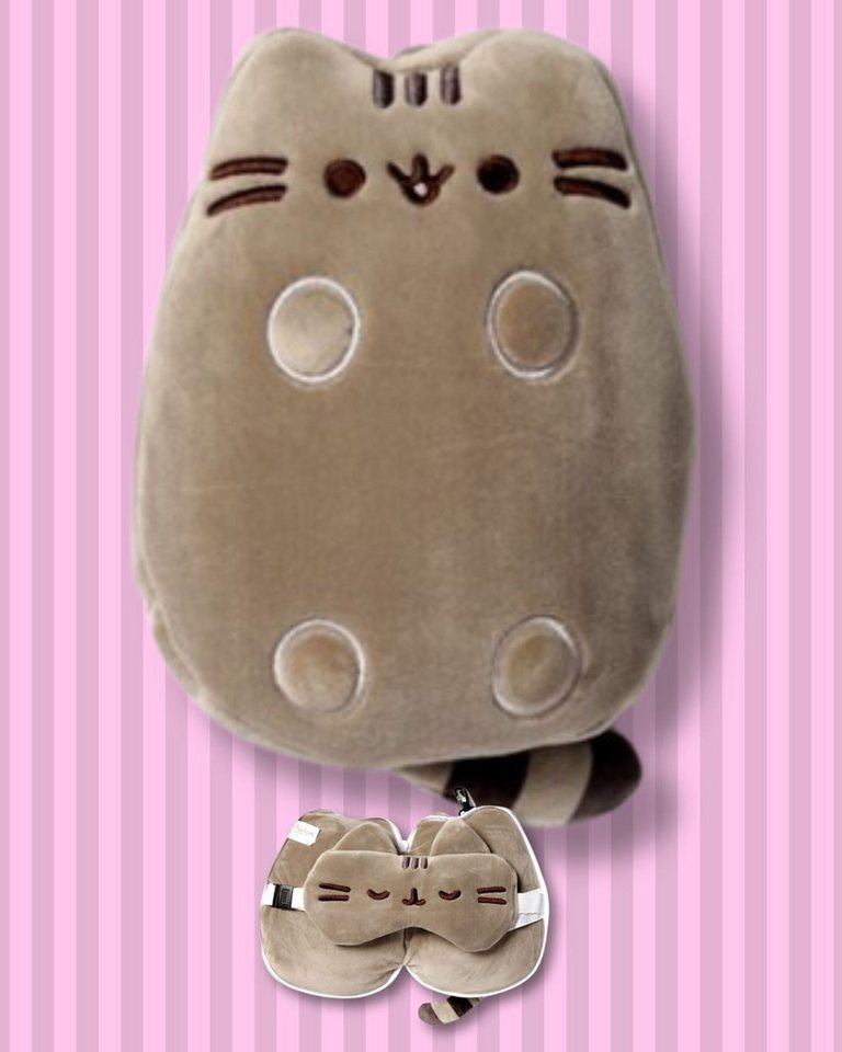 Pusheen Zierkissen Pusheen Relaxeazzz Reisekopfkissen mit Augenmaske