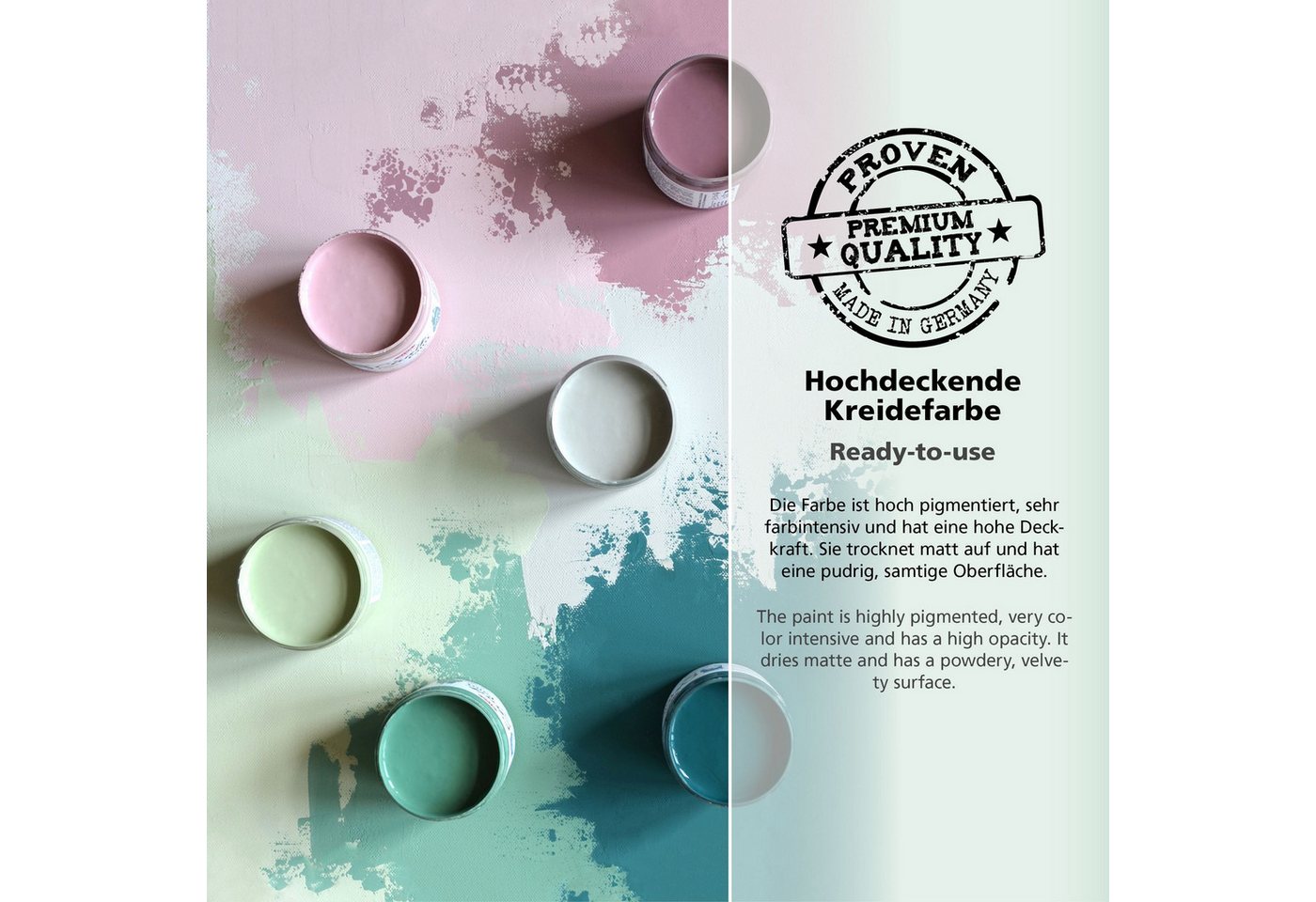 Viva Decor Kreidefarbe ViVA DECOR Chalk Paint - Kreidefarbe 250 ml - Carbon Black Bild 4