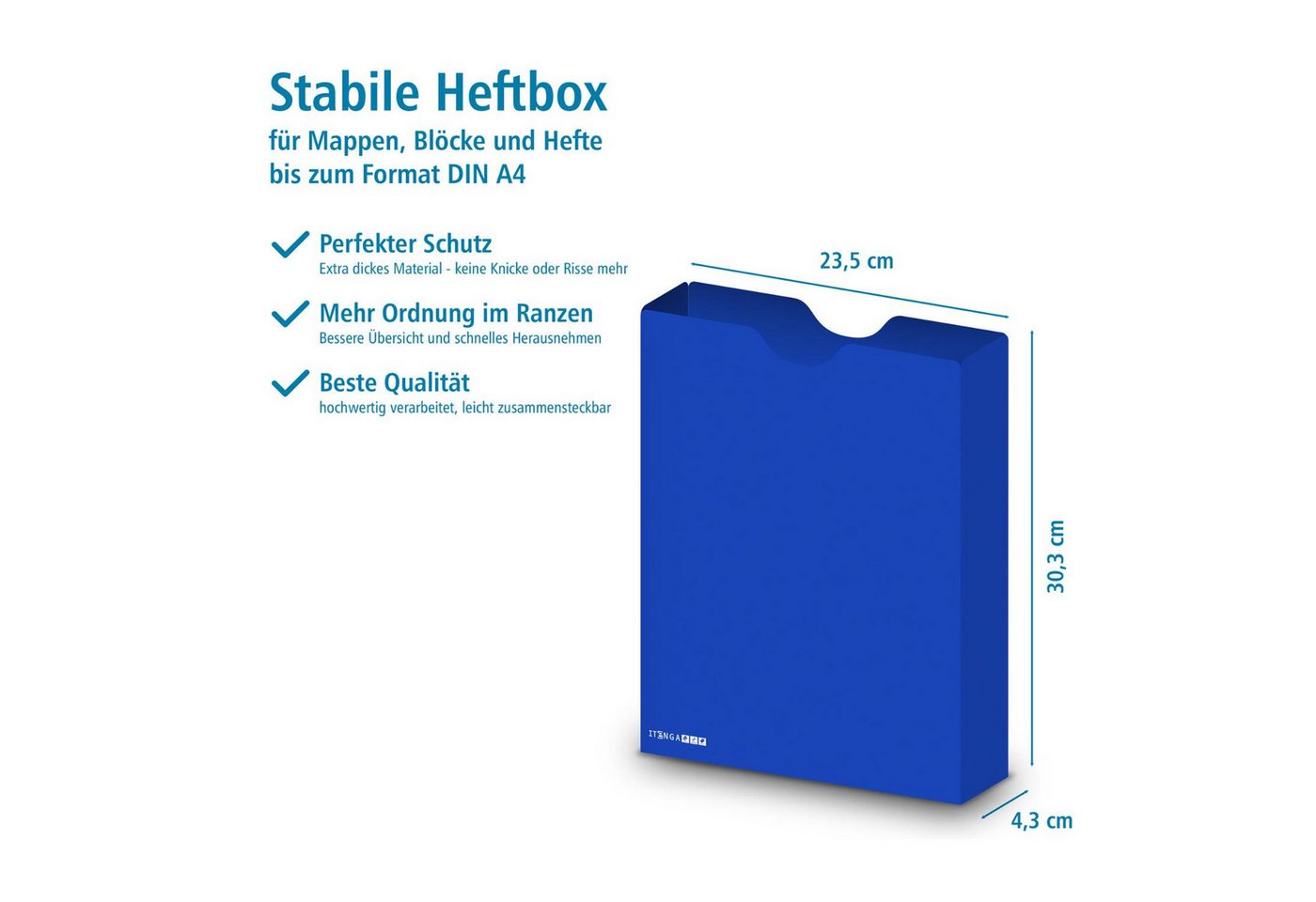 itenga Organisationsmappe itenga Heftbox DIN A4 Hochformat aus PP blau Bild 2