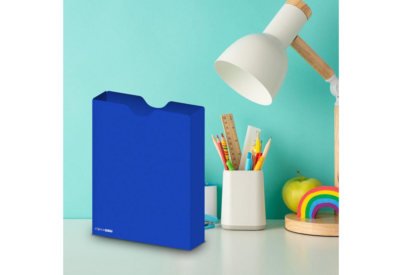 itenga Organisationsmappe itenga Heftbox DIN A4 Hochformat aus PP blau Bild 3