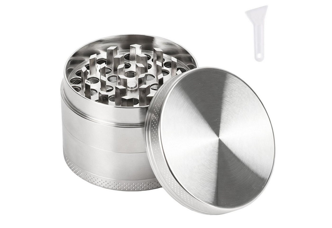 LuxusKollektion Grinder Kräutermühle 4-teilig 55mm Edelstahl Silber Bild 5