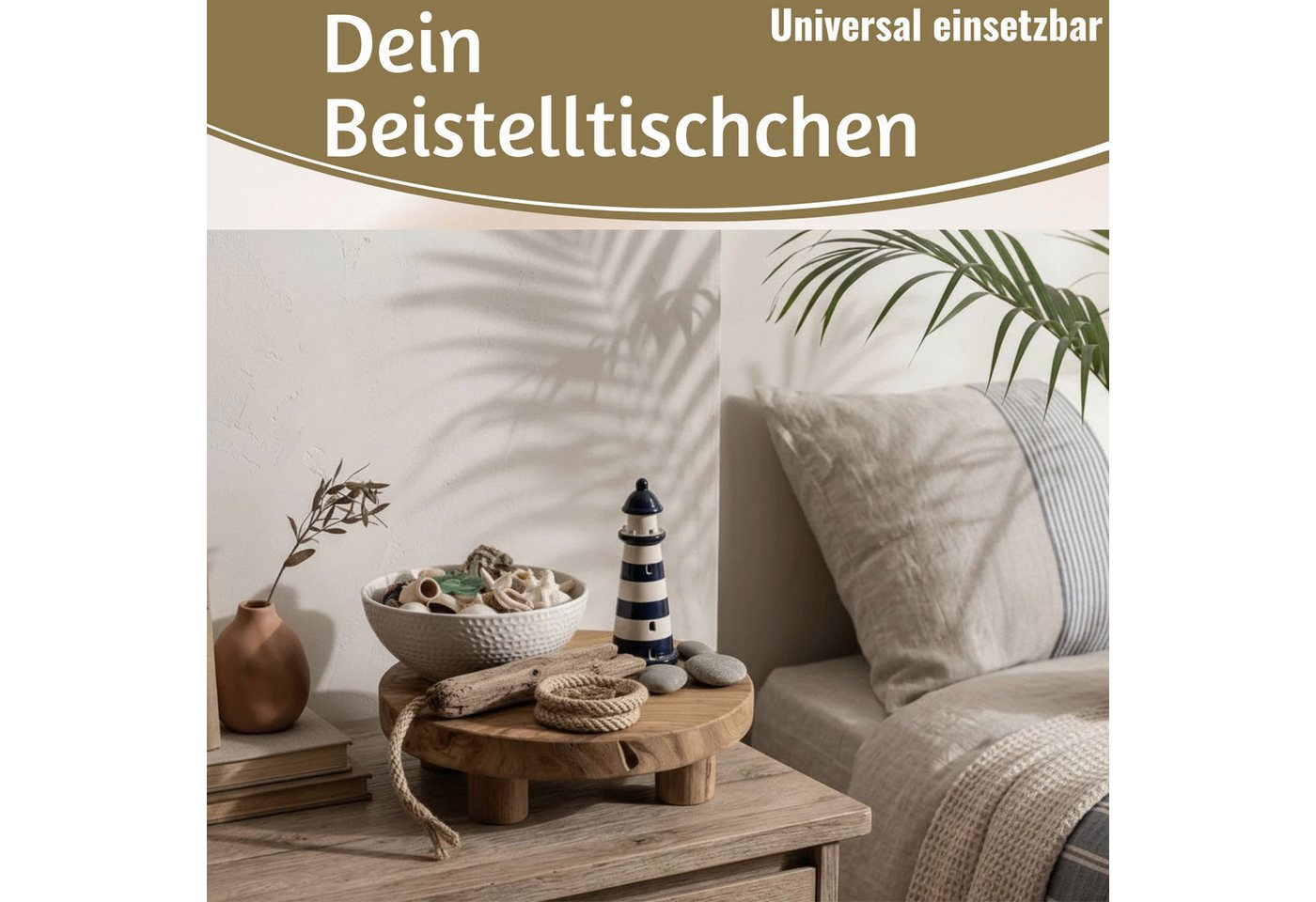 LS-LebenStil Blumenständer Pflanzenhocker Teak Holz XL 30x8cm Rund Mini Tisch Deko Tablett Blumen (Design Deko Hocker Teak Holz 18x15cm Mini Tisch rustikales Tischchen, 1 St., Braun 4 Füße kleiner Pflanzenständer Pflanzentisch Holzhocker Deko), FSC zertifiziert Bild 4