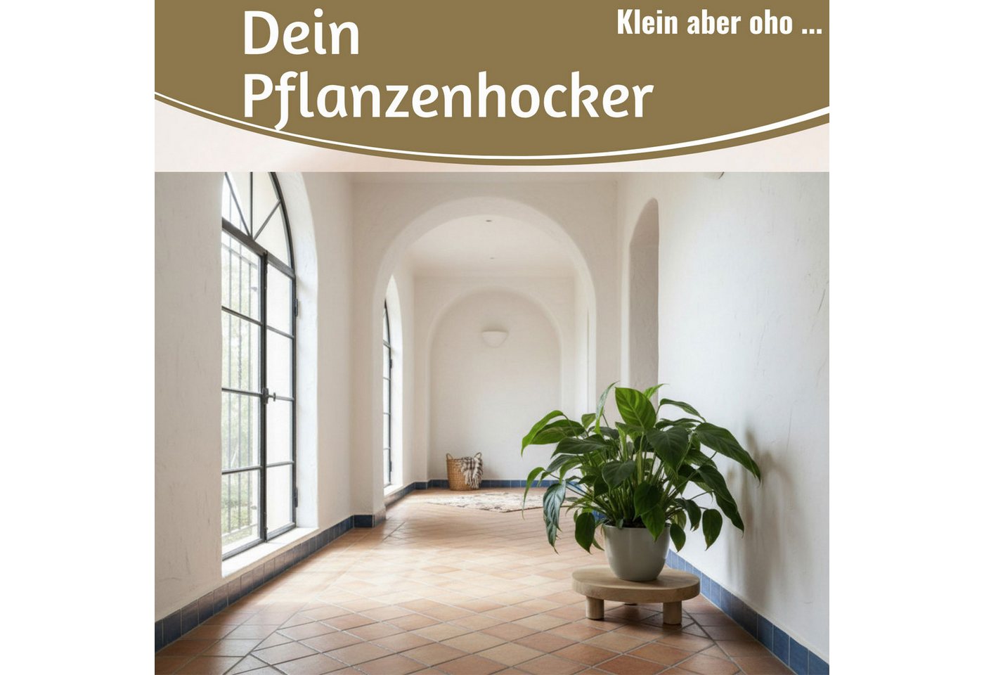LS-LebenStil Blumenständer Pflanzenhocker Teak Holz XL 30x8cm Rund Mini Tisch Deko Tablett Blumen (Design Deko Hocker Teak Holz 18x15cm Mini Tisch rustikales Tischchen, 1 St., Braun 4 Füße kleiner Pflanzenständer Pflanzentisch Holzhocker Deko), FSC zertifiziert Bild 5
