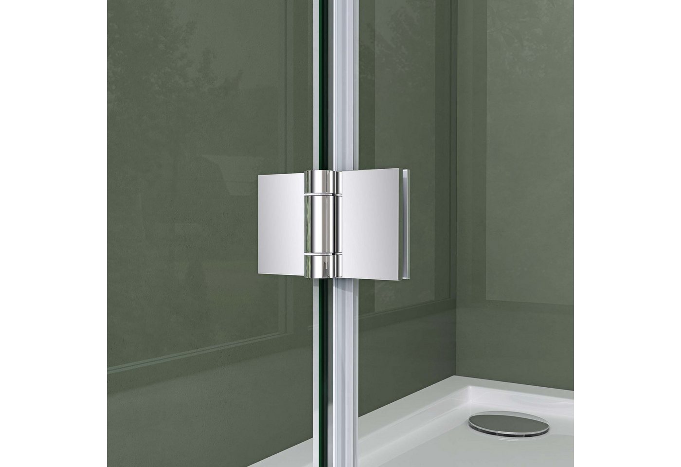 Mai & Mai Eckdusche Duschkabine Dusche Eckeinstieg Duschabtrennung ESG Glas mit NANO R01, BxT: 80x90 cm Bild 3