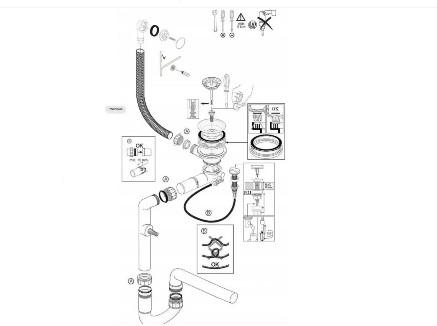 inter Granitspüle Rom inkl. Siphon und Befestigungsmaterial 76 x 19 x 44 cm, Komplett-Set, (76 x 19 x 44 cm, Schwarz inkl. Siphon und Befestigungsmaterial), hitzebeständig und besonders robust, moderne Naturstein-Optik Bild 4