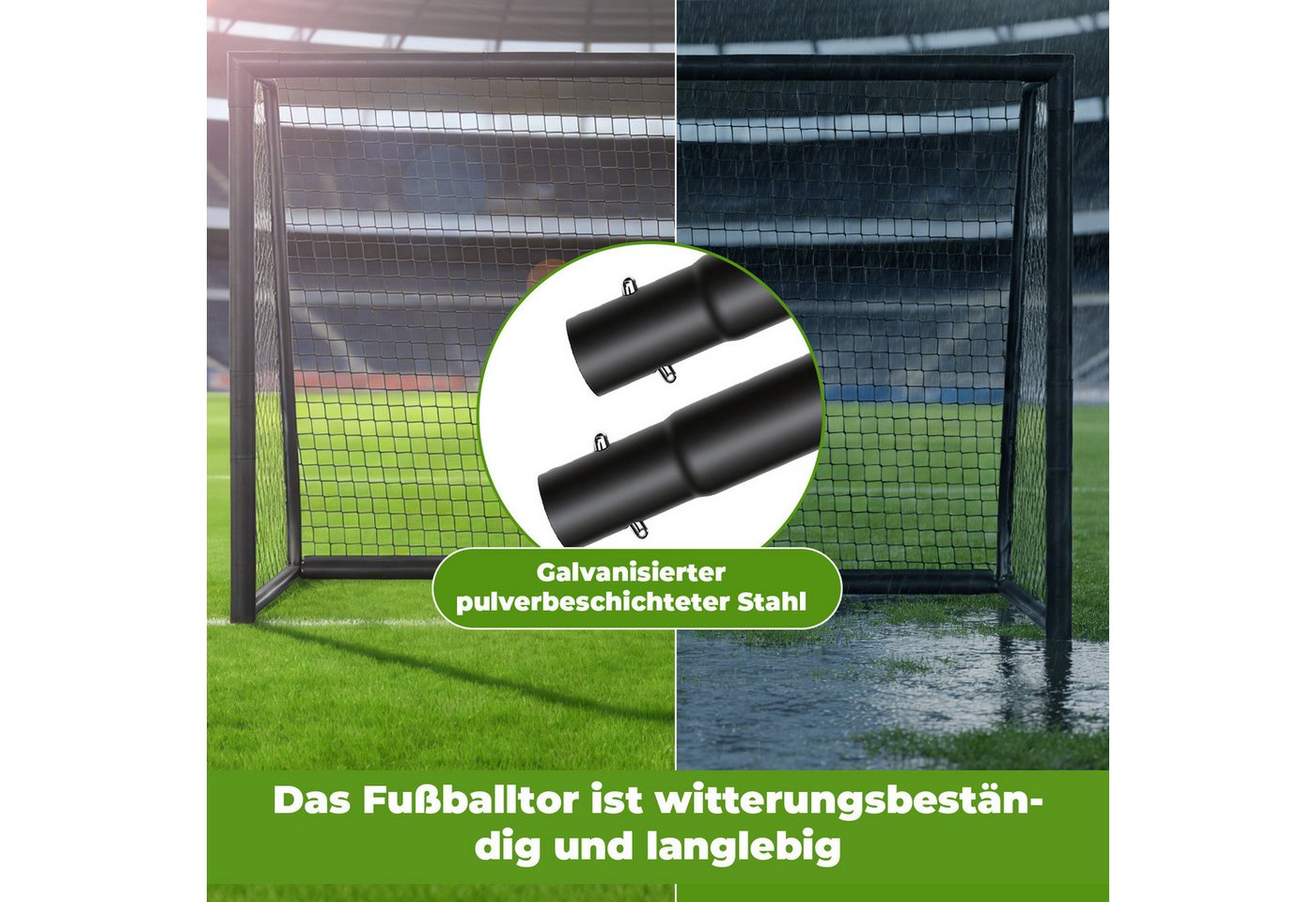 Clanmacy Fußballtor Kinder Fußballtor mit Torwand & Netz 300x200x120cm für Garten & Indoor (1 St)